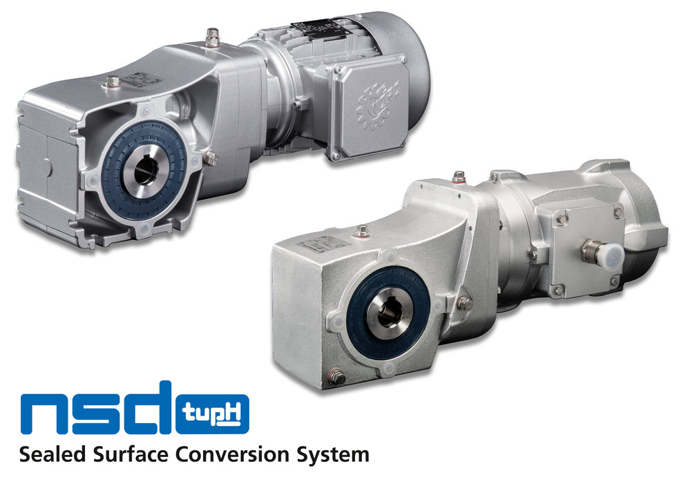 Clean drive solutions for food technology, conveyors, and beyond: Lightweight, hygienic helical bevel gear units